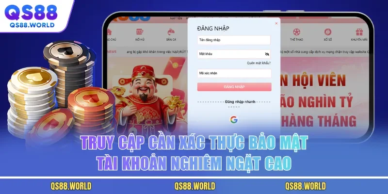Truy cập cần xác thực bảo mật tài khoản nghiêm ngặt cao